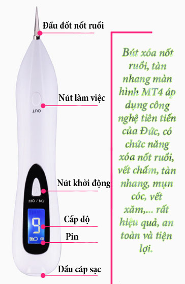 bút xóa nốt ruồi tàn nhang có màn hình MT4